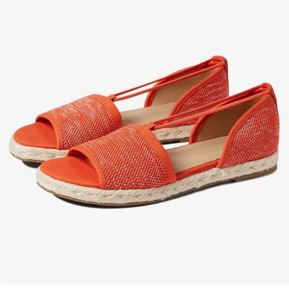 NEW Eileen Fisher Mews Magma Melange Orange Stretch Espadrille Flat Sandals